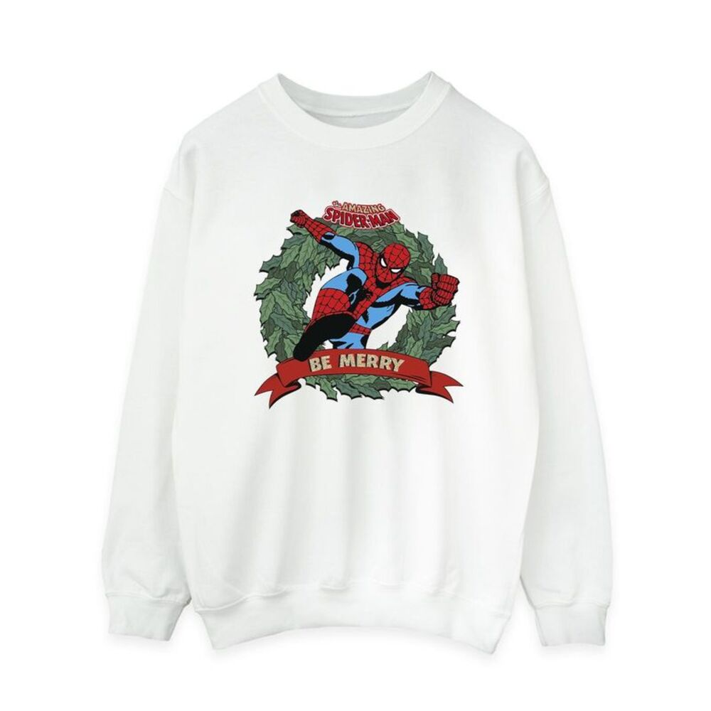 The Amazing Spider-Man Womens/Ladies Be Merry Sweatshirt / White